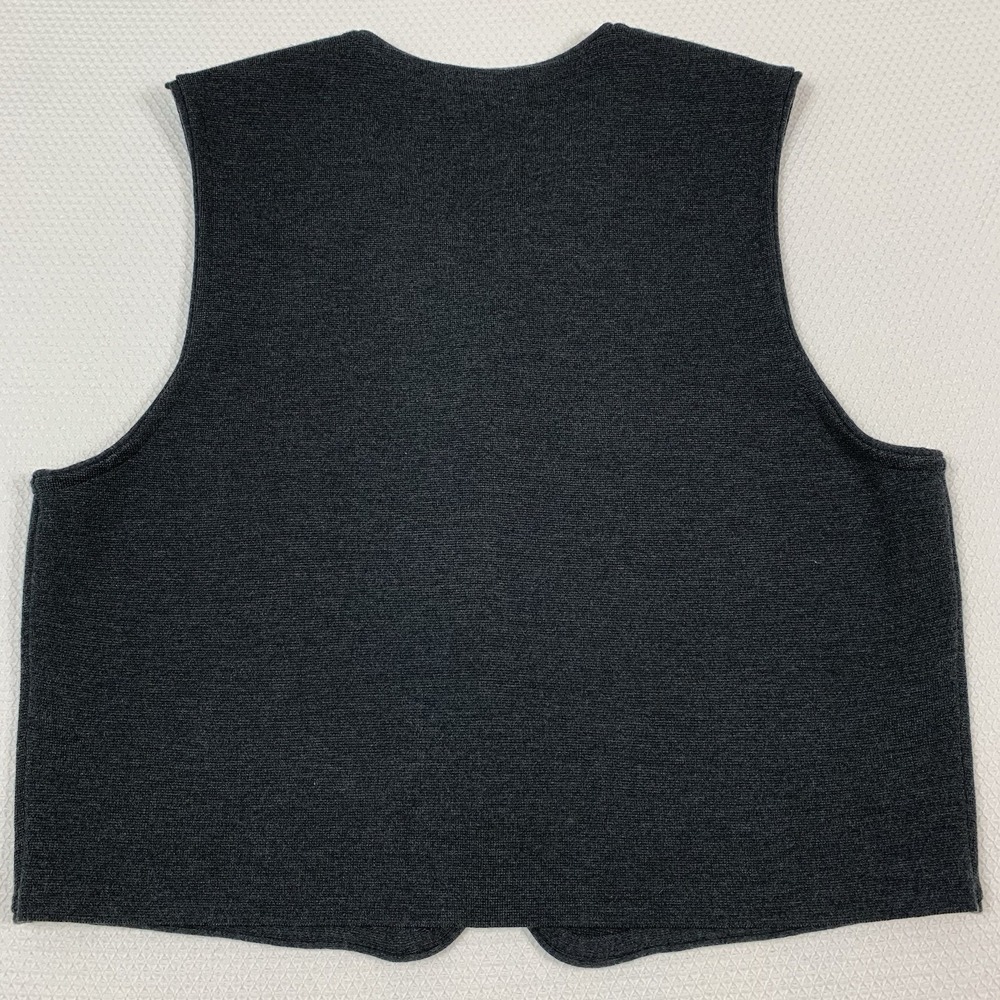 Bloomingdales Mens Merino Wool Sweater Vest XXL Grey Button Front V Neck - Picture 2 of 9